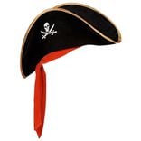 Chapeau de pirate noir avec ruban rouge pour enfant
