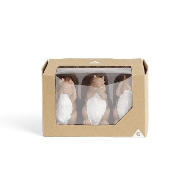 Statuettes 3 &eacute;cureuils de la sagesse H8,5cm