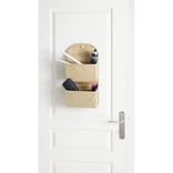 Rangement de porte à suspendre bambou et tissu 2 compartiments 25x9xH49cm