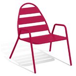 Fauteuil de jardin Fun m&eacute;tal rouge 68x71xH76cm