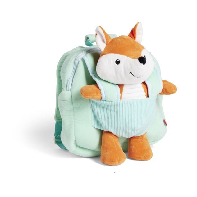 Peluche renard sac &agrave; dos 24x17xH28cm