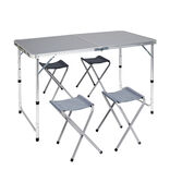 Set table de camping pliable 120x60cm avec 4 tabourets