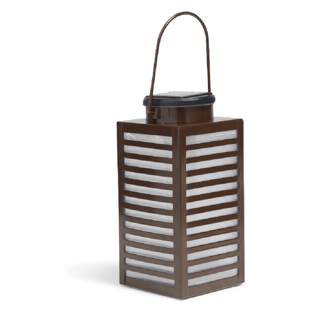 Lanterne solaire &agrave; poser ou suspendre noir 1 LED blanc chaud