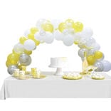 Kit arche de ballons nuit gris jaune blanc 60 pièces 4m