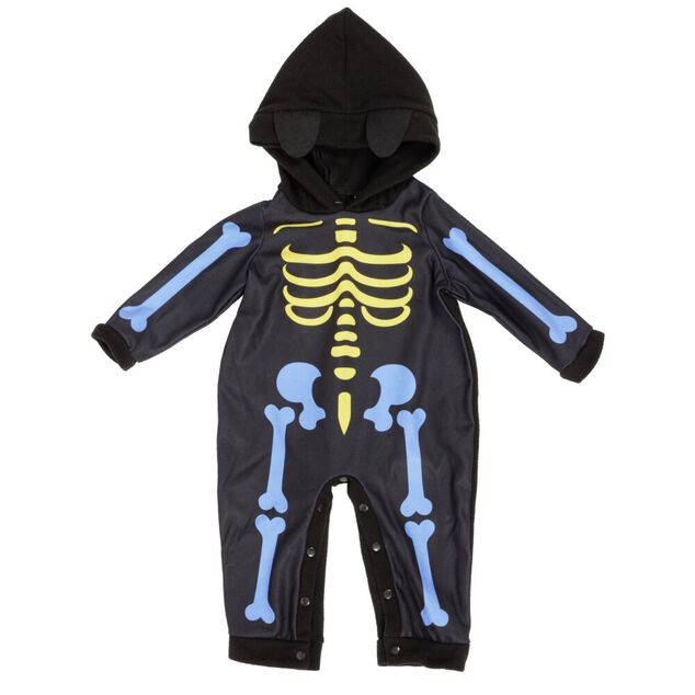 D&eacute;guisement Halloween b&eacute;b&eacute; squelette mignon combinaison noire 6/12 mois