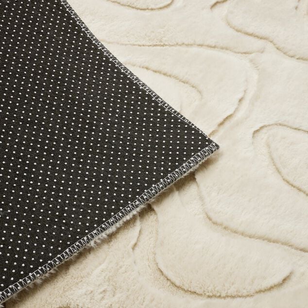 Tapis rectangulaire textur&eacute; polyester beige 120x170cm (2 mod&egrave;les)