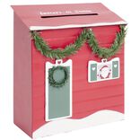 Bo&icirc;te aux lettres No&euml;l d&eacute;corative m&eacute;tal rouge traditionnel 10xH25cm