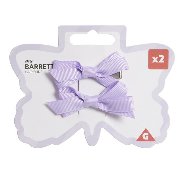 Barrette à cheveux x2 mini noeud tissu pastel 2x5cm (4 modèles)