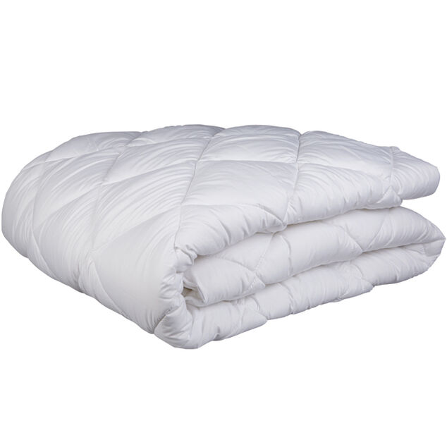 Couette temp&eacute;r&eacute;e anti-acarien blanche 240x260cm