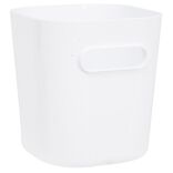 Bac de rangement avec poign&eacute;e blanc