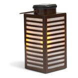 Lanterne solaire &agrave; poser ou suspendre noir 1 LED blanc chaud