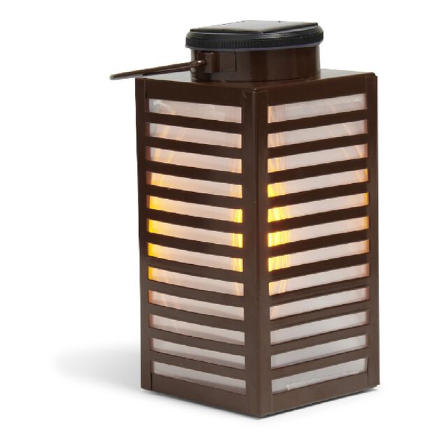 Lanterne solaire &agrave; poser ou suspendre noir 1 LED blanc chaud