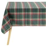 Nappe imprim&eacute; tartan polyester et coton L300X140 vert et rouge