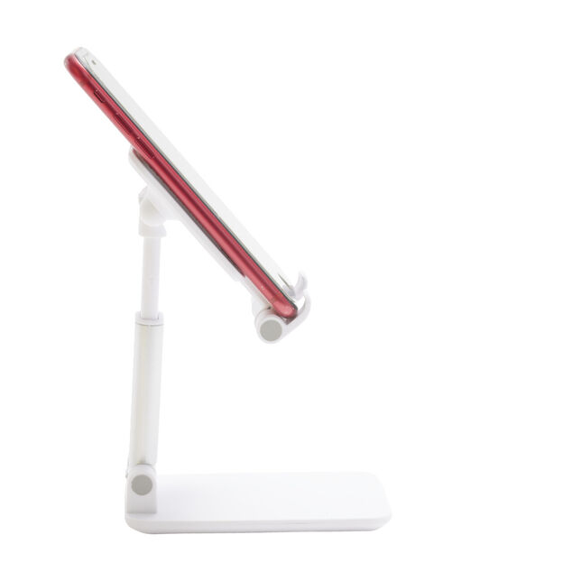Support t&eacute;l&eacute;phone multiposition blanc 6,5x2,7xH11cm