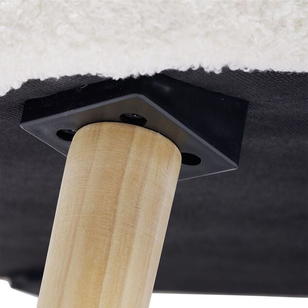 Canap&eacute; Joseph curly effet laine boucl&eacute;e blanc  - L137xP69xH79 d