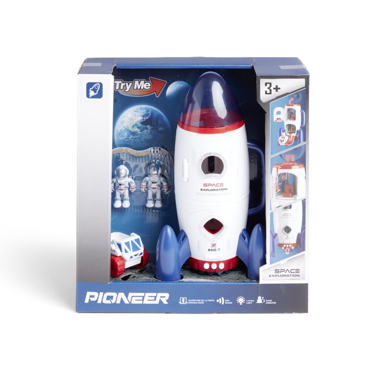 Jouet Fusée Spatiale avec Astronautes et Accessoires - Blanc