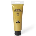 Tube peinture acrylique 120ml dor&eacute; m&eacute;tallis&eacute;
