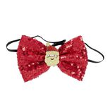 Noeud papillon Noël ajustable pailleté 8x12cm (2 modèles rouge ou vert)