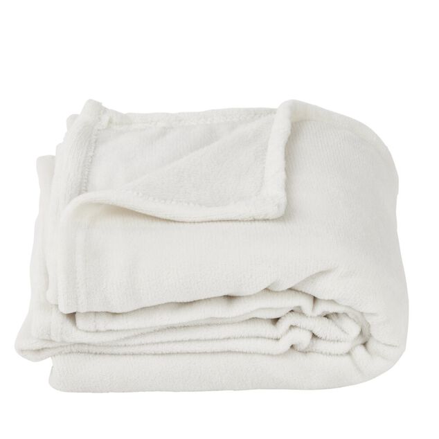 Plaid microfibre 130x160cm blanc