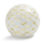 Boule déco LED verre et métal blanche Ø12cm