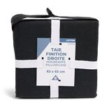 Taie d'oreiller 63x63cm 100% coton finition droite noir