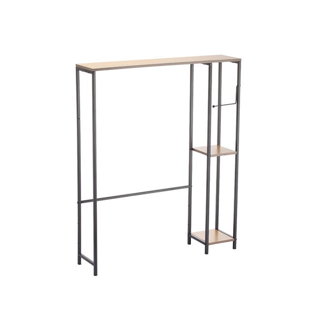 Contour WC 3 niveaux bois et m&eacute;tal noir