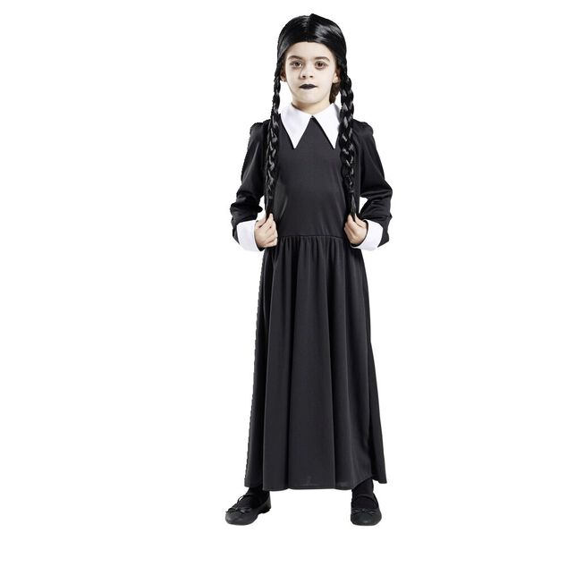 D&eacute;guisement enfant Mercredi Addams robe et col 7/10 ans