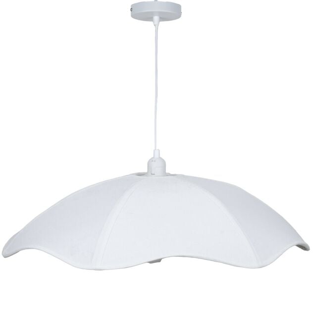 Suspension double polyester et m&eacute;tal blanc &Oslash;80xH16cm