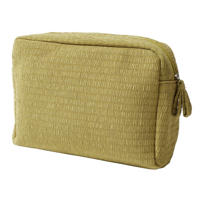 Trousse de toilette en tissu 20x6xH13cm (2 modèles blanc ou ocre)