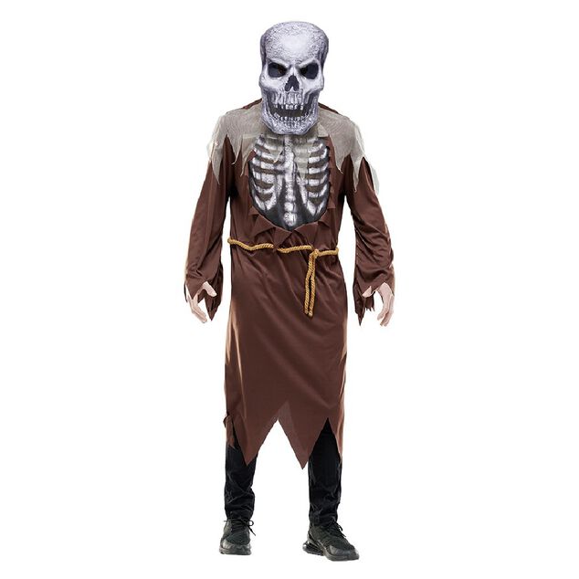 Masque adulte Halloween t&ecirc;te de mort grise