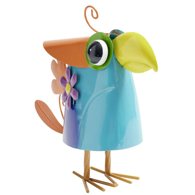 D&eacute;coration ext&eacute;rieure figurine oiseau gribouille multicolore H30,5cm