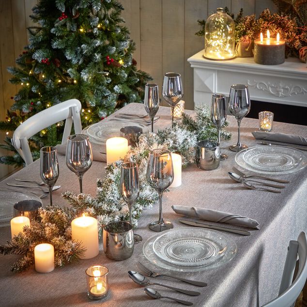 Assiette plate ronde verre transparente ciselée Ø25cm