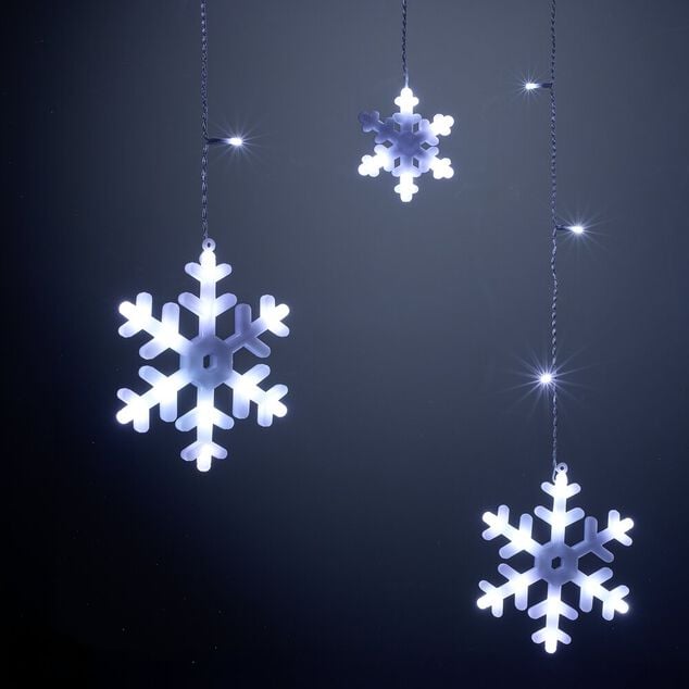 Guirlande de No&euml;l lumineuse 160LED bordure toit flocon blanc froid