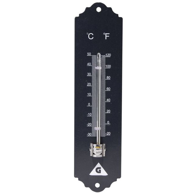 Thermom&egrave;tre en m&eacute;tal vert H20 cm
