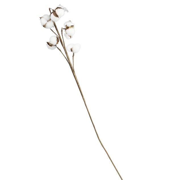 Fleur tige artificielle fleur de coton blanc H78cm