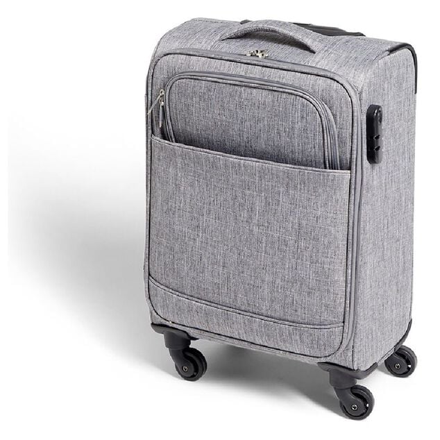 Valise cabine souple 30L 4 roues gris H55cm