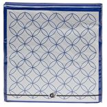 Serviette papier blanche motif rosace bleu x20