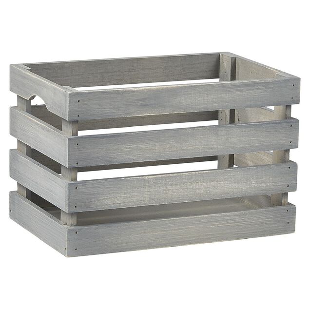 Caisse de rangement en bois gris
