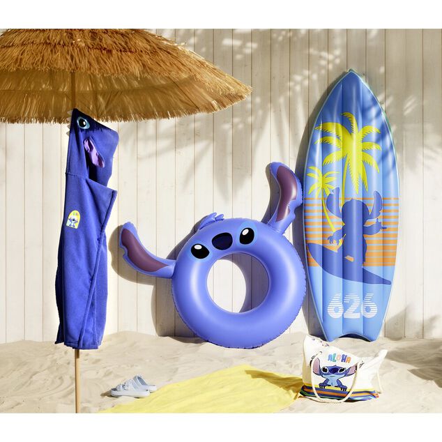 Matelas gonflable Disney Stitch bleu jaune orange 61x190cm