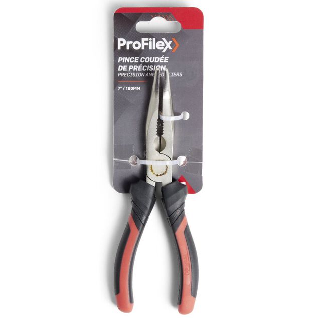 Pince coud&eacute;e de pr&eacute;cision rouge L18cm