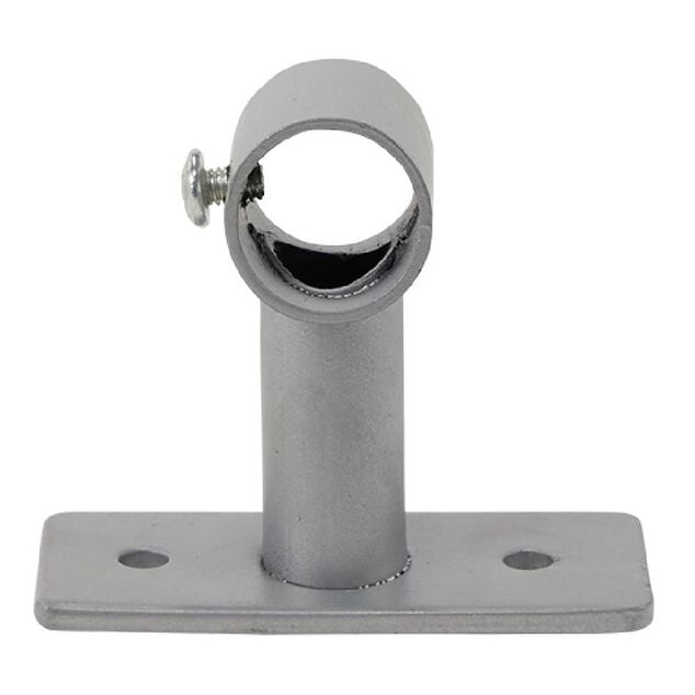 Support court m&eacute;tal gris pour tringle &agrave; rideau &Oslash;1,6xL7cm