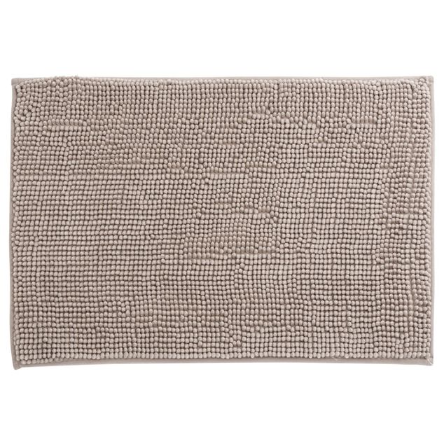 Tapis de salle de bain chenille taupe 45x65cm