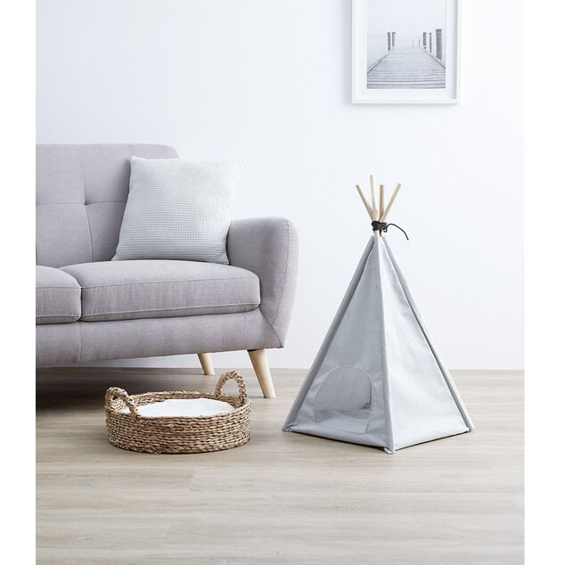 Panier couchage chat osier tress&eacute; &Oslash;40cm