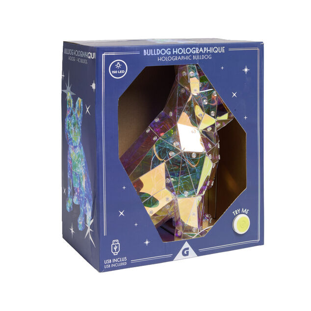 Bouledogue holographique lumineux 150LED