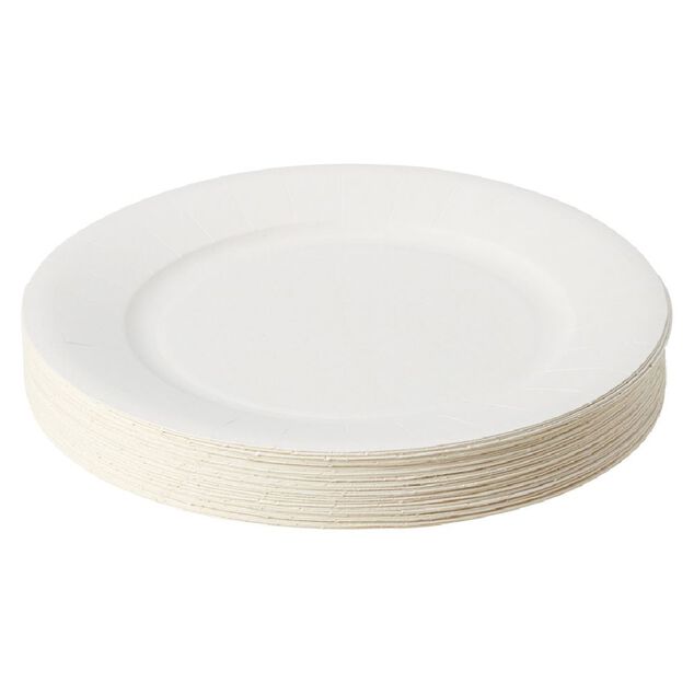 Lot de 50 assiettes en carton blanc &Oslash;18 cm