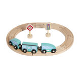 Circuit v&eacute;hicule en bois 24 pi&egrave;ces 30x26cm - 3 mod&egrave;les