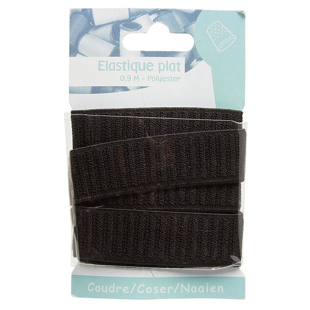 &Eacute;lastique noir 3x120 cm
