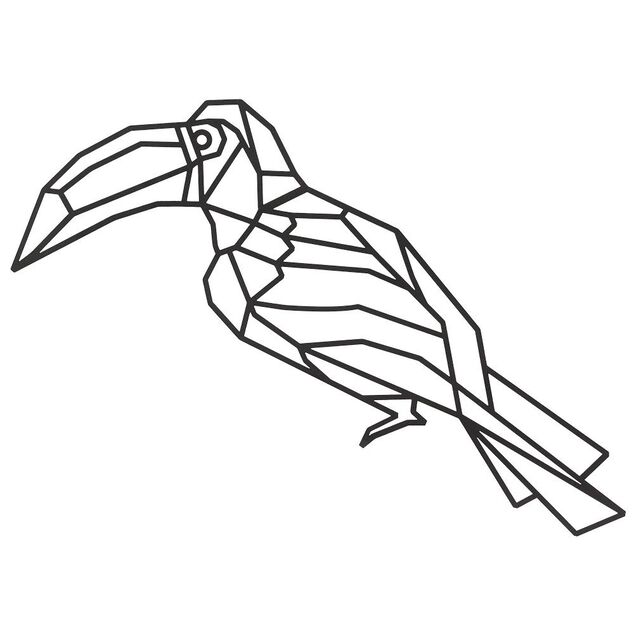 D&eacute;coration murale m&eacute;tal design tropical noir H49 cm