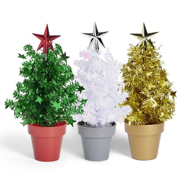 Sapin guirlande en pot à poser Ø11,5xH20cm - (3 coloris)