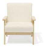 Fauteuil Jos&eacute;phine curly effet laine boucl&eacute;e blanc - L64xP70xH76 cm